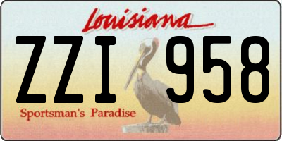 LA license plate ZZI958