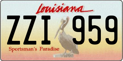 LA license plate ZZI959