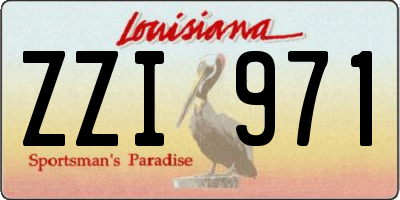 LA license plate ZZI971