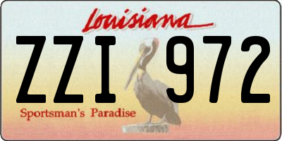 LA license plate ZZI972