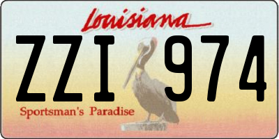 LA license plate ZZI974