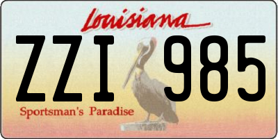 LA license plate ZZI985