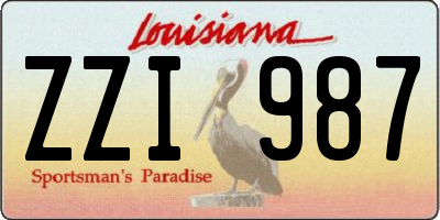 LA license plate ZZI987