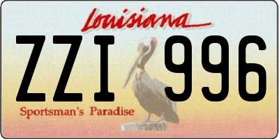 LA license plate ZZI996
