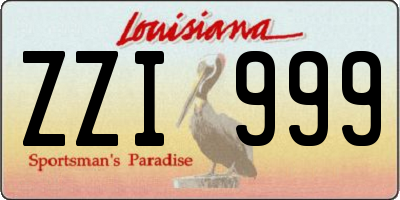 LA license plate ZZI999
