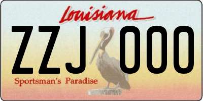 LA license plate ZZJ000