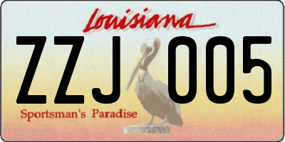 LA license plate ZZJ005