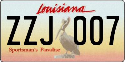 LA license plate ZZJ007