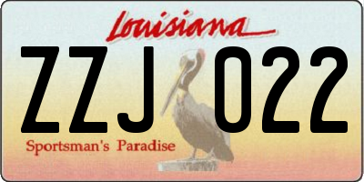 LA license plate ZZJ022