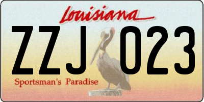 LA license plate ZZJ023