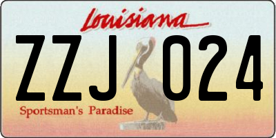 LA license plate ZZJ024