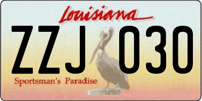 LA license plate ZZJ030