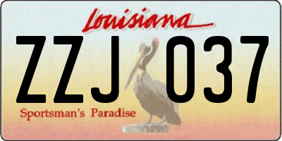 LA license plate ZZJ037