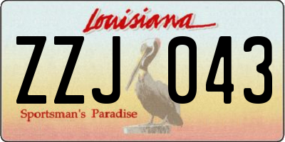 LA license plate ZZJ043