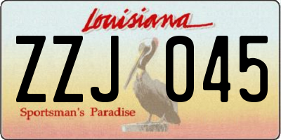 LA license plate ZZJ045