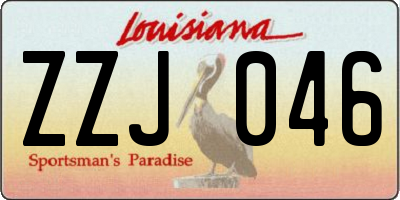 LA license plate ZZJ046