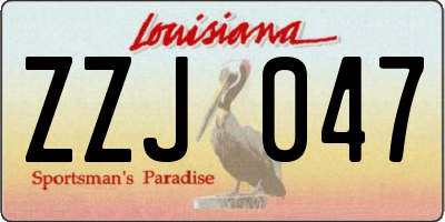 LA license plate ZZJ047