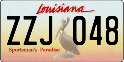 LA license plate ZZJ048