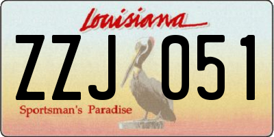 LA license plate ZZJ051