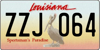 LA license plate ZZJ064