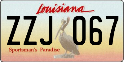 LA license plate ZZJ067