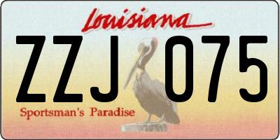 LA license plate ZZJ075