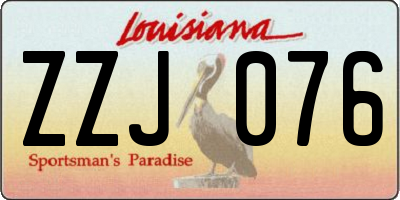 LA license plate ZZJ076