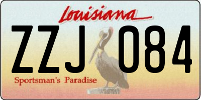 LA license plate ZZJ084