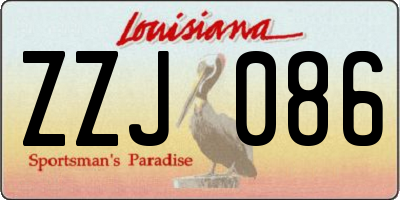 LA license plate ZZJ086