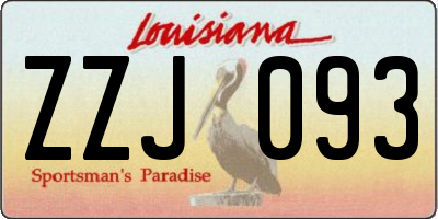 LA license plate ZZJ093