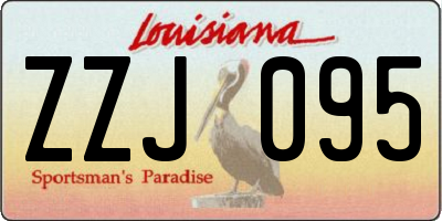 LA license plate ZZJ095