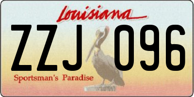 LA license plate ZZJ096