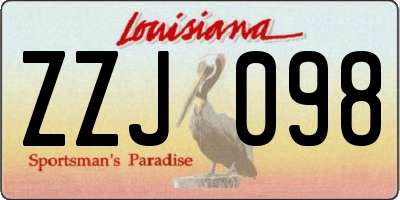 LA license plate ZZJ098