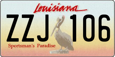 LA license plate ZZJ106