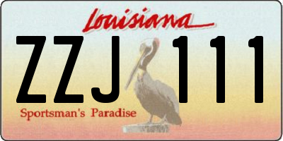 LA license plate ZZJ111