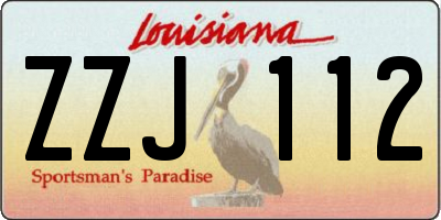 LA license plate ZZJ112