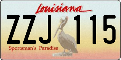 LA license plate ZZJ115