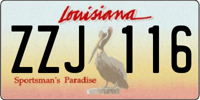 LA license plate ZZJ116