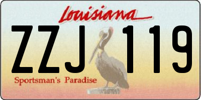 LA license plate ZZJ119