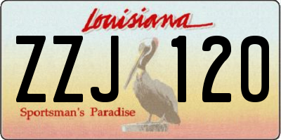 LA license plate ZZJ120