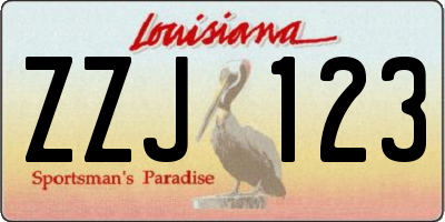 LA license plate ZZJ123