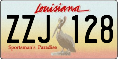 LA license plate ZZJ128