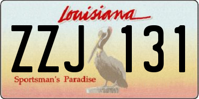 LA license plate ZZJ131