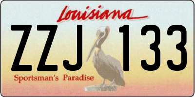 LA license plate ZZJ133