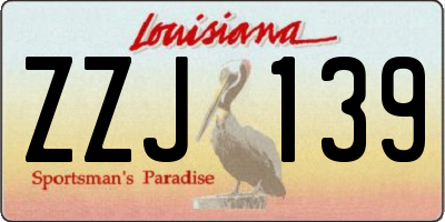 LA license plate ZZJ139