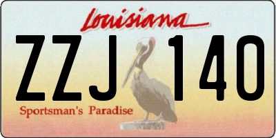 LA license plate ZZJ140