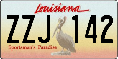 LA license plate ZZJ142