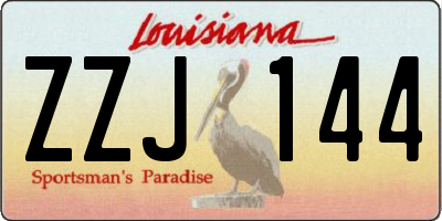 LA license plate ZZJ144