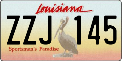 LA license plate ZZJ145