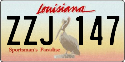 LA license plate ZZJ147